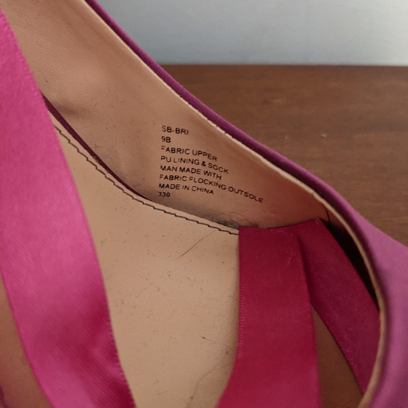 Blue by Betsey Johnson satin magenta glitter heels - Picture 5 of 7